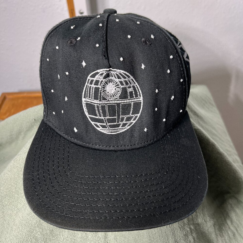 Star Wars Lucasfilm Black Embroidered Death Star & Star Ship Hat